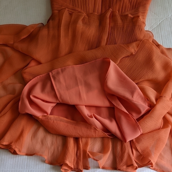 Bcbg MAX AZARIA DURAN MELON SILK COCKTAIL PROM STRAPLESS MINI DRESS SIZE… - Picture 11 of 16